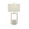 CosmoLiving by Cosmopolitan White Marble Modern Table Lamp, 27" x 15" x 9"